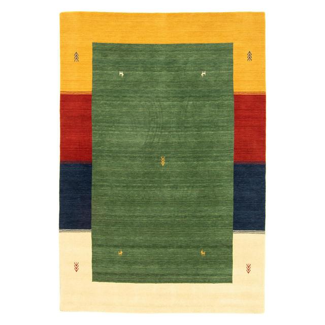 Jacquille Mirage Hand Hooked Wool/Cotton Green/Yellow/Red Indoor/Outdoor Rug Ebern Designs Rug Size: Rectangle 170 x 240cm on Productcaster.