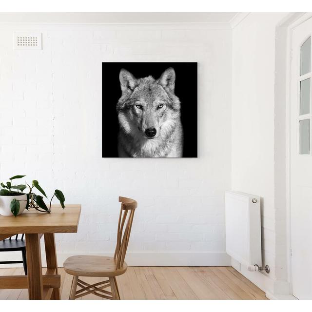 Leinwandbild Portrait – Wolf East Urban Home Größe: 90 L x 90 B on Productcaster.