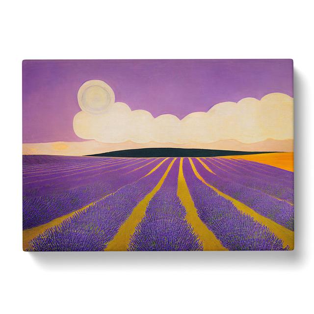 Handsome Lavender Flower Field - Wrapped Canvas Graphic Art Lily Manor Size: 40cm H x 60cm W x 3cm D on Productcaster.