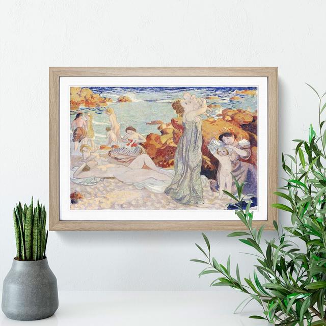 Bathers by Maurice Denis - Picture Frame Painting East Urban Home Size: 48cm H x 65cm W x 2cm D, Frame Option: Oak Framed on Productcaster.