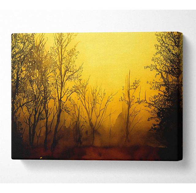 Stunning Golden Light In The Winter Forest - Wrapped Canvas Art Prints ClassicLiving Size: 35.6cm H x 50.8cm W x 10cm D on Productcaster.