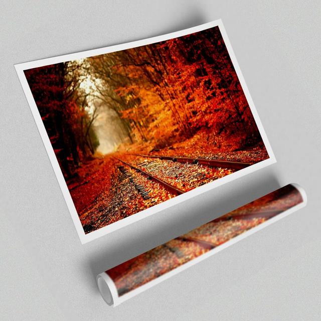 Autumn Railway - Unframed Photograph Print on Paper East Urban Home Size: 59.4 cm H x 84.1 cm W on Productcaster.