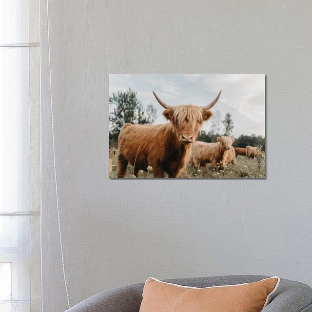 Highland Cow by Chelsea Victoria - Wrapped Canvas Gallery-Wrapped Canvas Giclée Natur Pur Size: 45.72cm H x 66.04cm W x 3.81cm D on Productcaster.