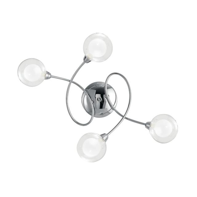 4-Light Novelty Semi Flush Mount in Chrome with Transparent Shade by Brayden Studio on Productcaster.