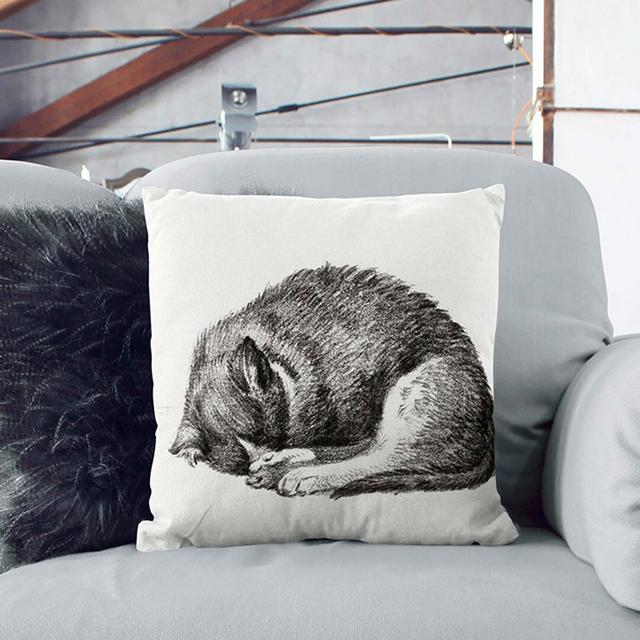 Curled Cat by Jean Bernard Cushion with Filling East Urban Home Size: 55cm H x 55cm W x 20cm D on Productcaster.