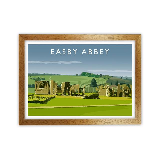 Easby Abbey by Richard O'Neill - Graphic Art Corrigan Studio Format: Brown Framed, Size: 24cm H x 34cm W x 3cm D on Productcaster.