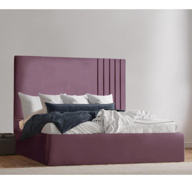 Aadhyan Upholstered Bed Fairmont Park Size: Kingsize (5'), Colour: Lilac on Productcaster.