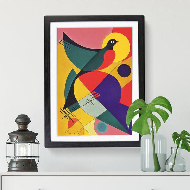 Dove Bird Abstract Painting - Picture Frame Graphic Art Marlow Home Co. Frame Option: Beige, Size: 46" H x 34" W on Productcaster.