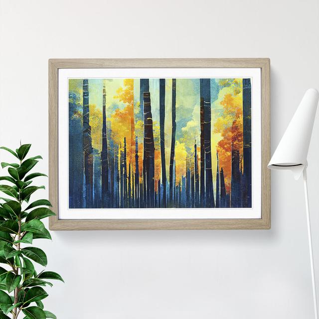 Special Abstract Forest Vol.1 - Single Picture Frame Print Alpen Home Frame Colour: Oak, Size: 25cm H x 34cm W x 2cm D on Productcaster.