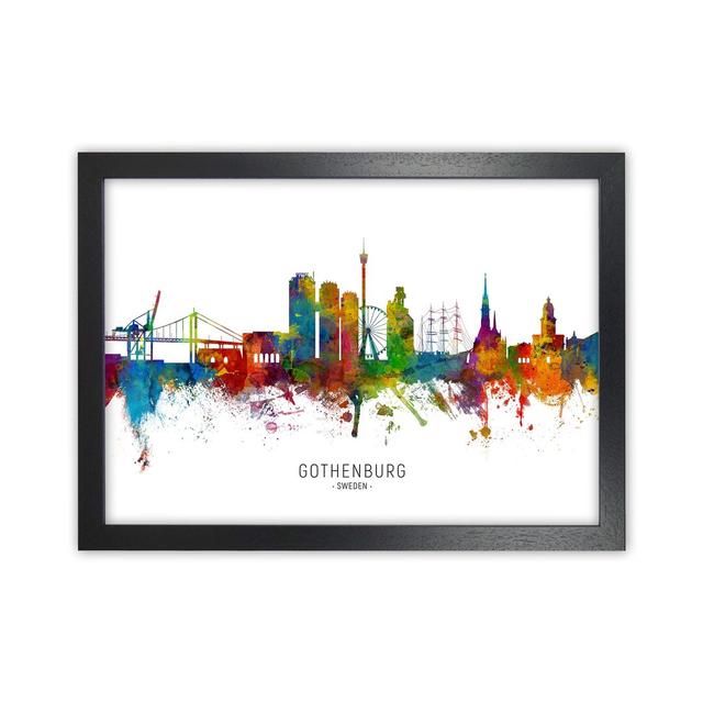 Gothenburg Sweden Skyline by Michael Tompsett - Print Ebern Designs Size: 34cm H x 46cm W x 3cm D, Format: Black Framed on Productcaster.