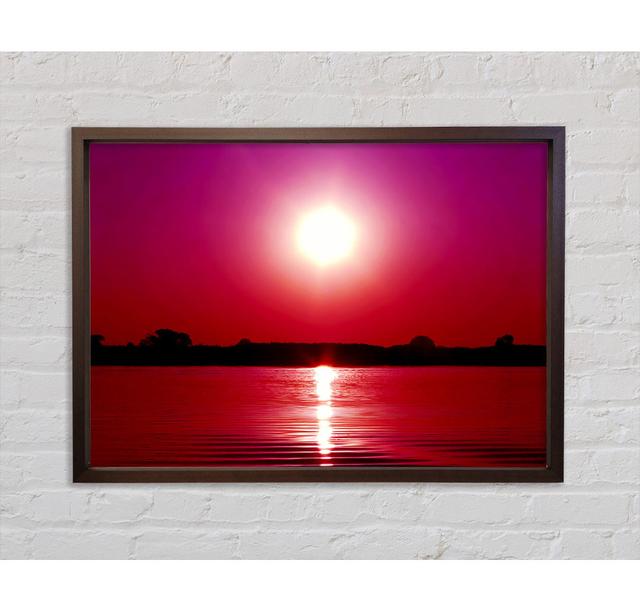 Pink Lake Sun Framed Print Bright Star Size: 84.1cm H x 118.9cm W on Productcaster.