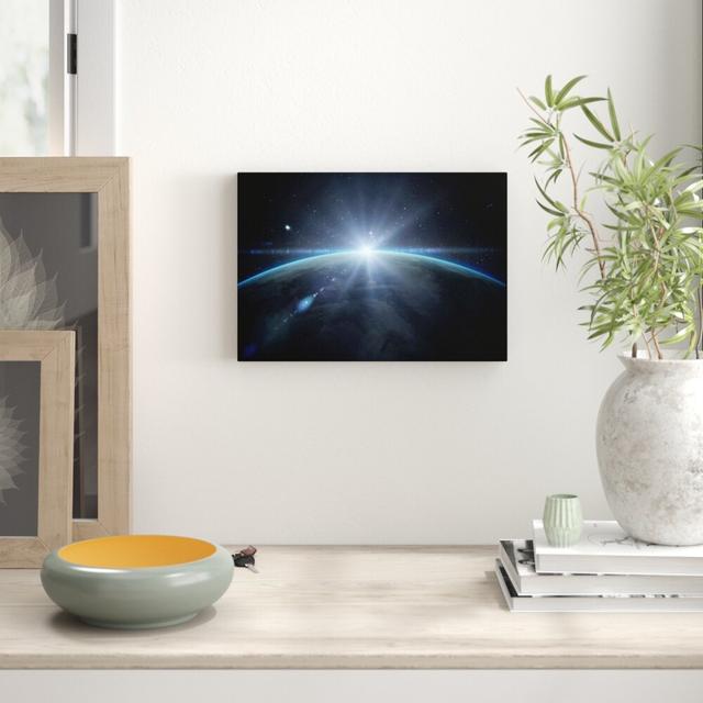 Sun Glow Earth Universe - Wrapped Canvas Photograph Print East Urban Home Size: 66 cm H x 101.6 cm W x 4.4 cm D on Productcaster.