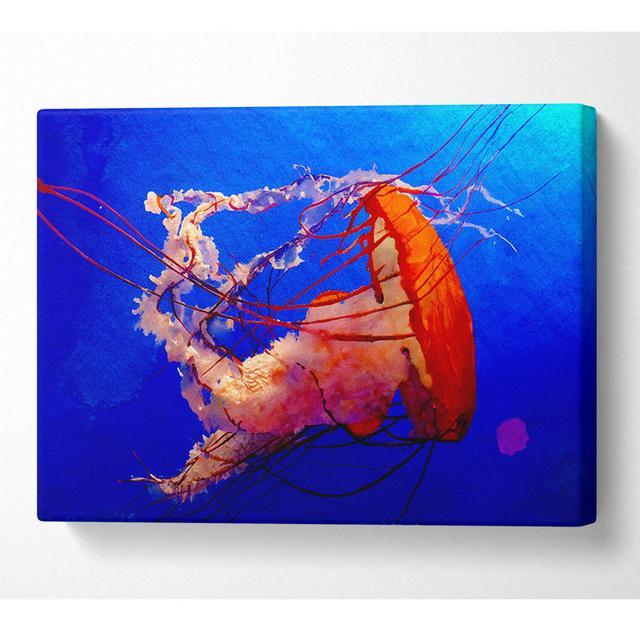 Jellyfish Ocean - Print House of Hampton Size: 66cm H x 106.6cm W x 10cm D on Productcaster.