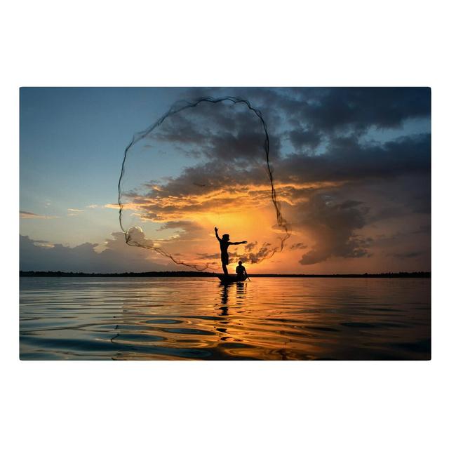 Net at Sunset Wall Art on Canvas Highland Dunes Format: 260g/m² canvas, Size: 100cm H x 150cm W on Productcaster.