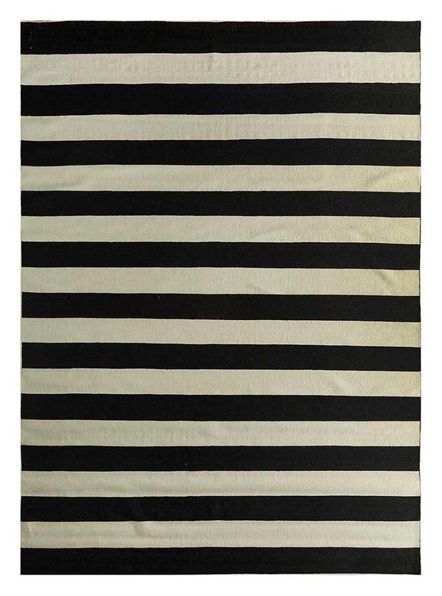 Nabiel Striped Hand Loomed Rectangular 180 X 270cm Black Area Rug Set Ebern Designs on Productcaster.