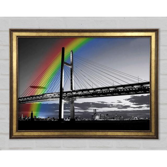 NYC Rainbow Bridge B N W - Print Brayden Studio Size: 21cm H x 29.7cm W on Productcaster.