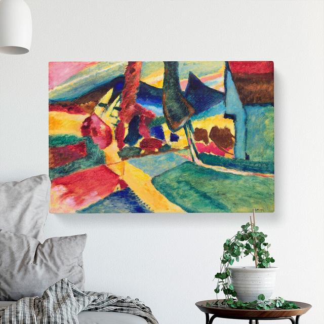 Landscape with Two Poplars by Wassily Kandinsky - Wrapped Canvas Painting East Urban Home Size: 35cm H x 50cm W x 3cm D on Productcaster.