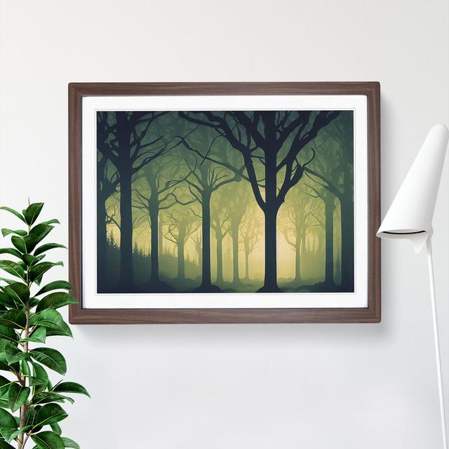 Sacred Forest - Picture Frame Graphic Art Alpen Home Size: 25cm H x 34cm W x 2cm D, Frame Colour: Walnut on Productcaster.