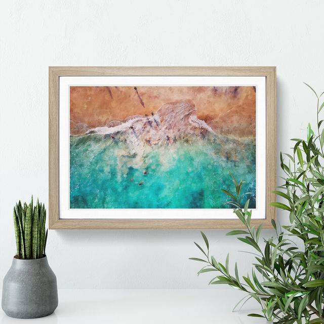 Bias Tugel Beach in Bali - Picture Frame Painting East Urban Home Size: 36cm H x 48cm W x 2cm D, Frame Option: Oak Framed on Productcaster.