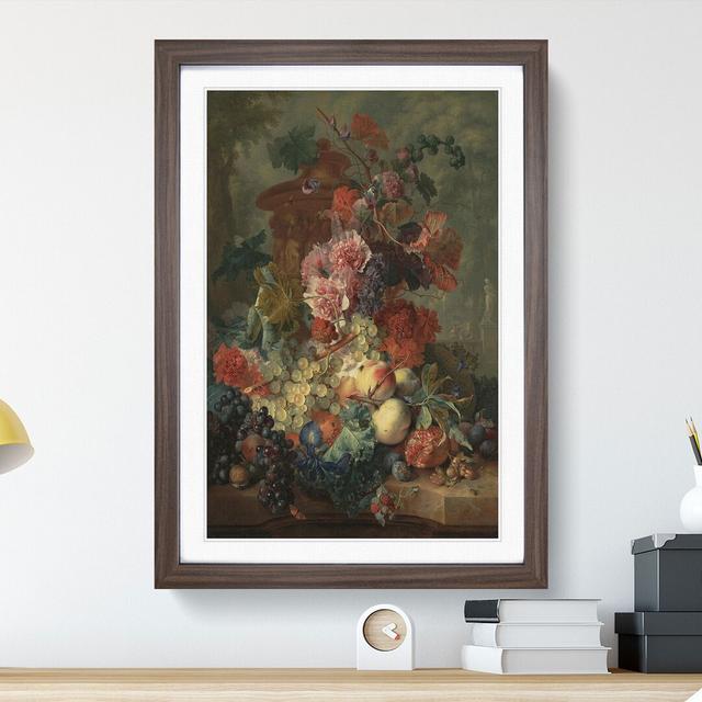 Still Life with Flowers and Fruit Vol.4 by Jan Van Huysum - Picture Frame Painting East Urban Home Size: 65cm H x 48cm W x 2cm D, Frame Option: Walnut on Productcaster.