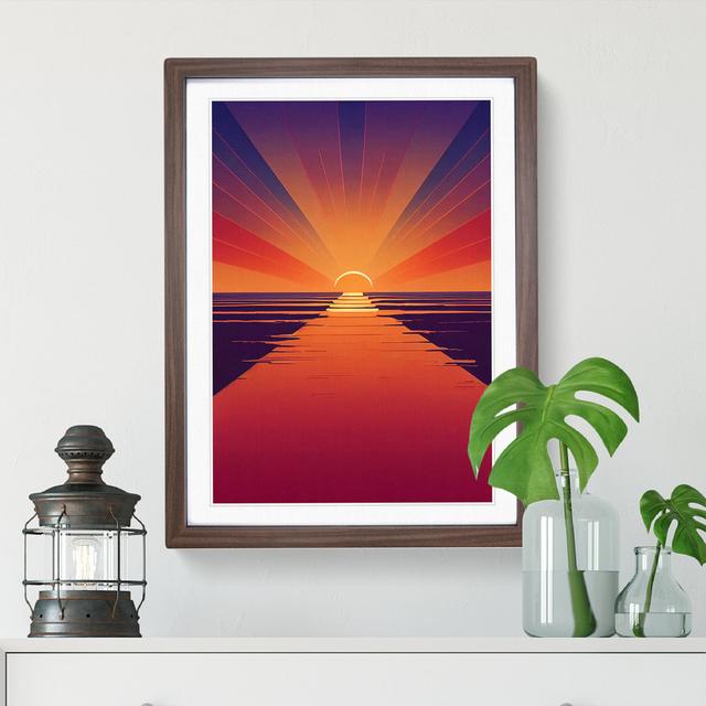 Tremendous Abstract Sunset - Picture Frame Graphic Art Metro Lane Frame Colour: Walnut Framed, Size: 34cm H x 25cm W x 2cm D on Productcaster.