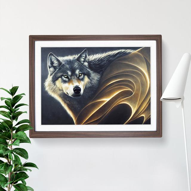 Awe Inspiring Wolf - Single Picture Frame Print Alpen Home Size: 46cm H x 64cm W x 2cm D, Frame Colour: Walnut on Productcaster.