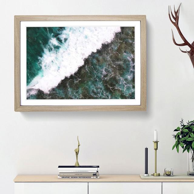 Waves in Midigama Beach - Picture Frame Painting Print East Urban Home Frame Option: Oak Framed, Size: 24cm H x 33cm W x 2cm D on Productcaster.