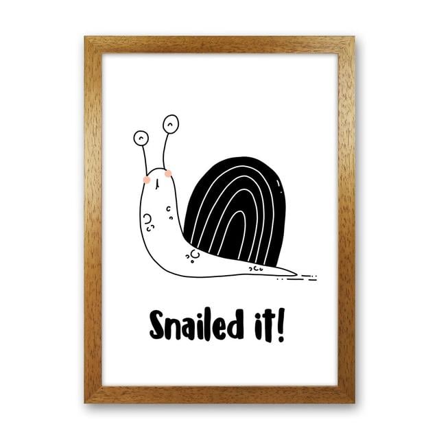 Snail by Miniofmine - Graphic Art Isabelle & Max Size: 63cm H x 46cm W x 3cm D, Format: Brown Framed on Productcaster.