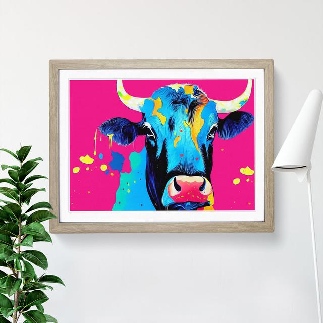 Cow Splash Vol.2 Abstract - Picture Frame Graphic Art Brambly Cottage Frame Colour: Oak, Size: 34cm H x 46cm W x 2cm D on Productcaster.