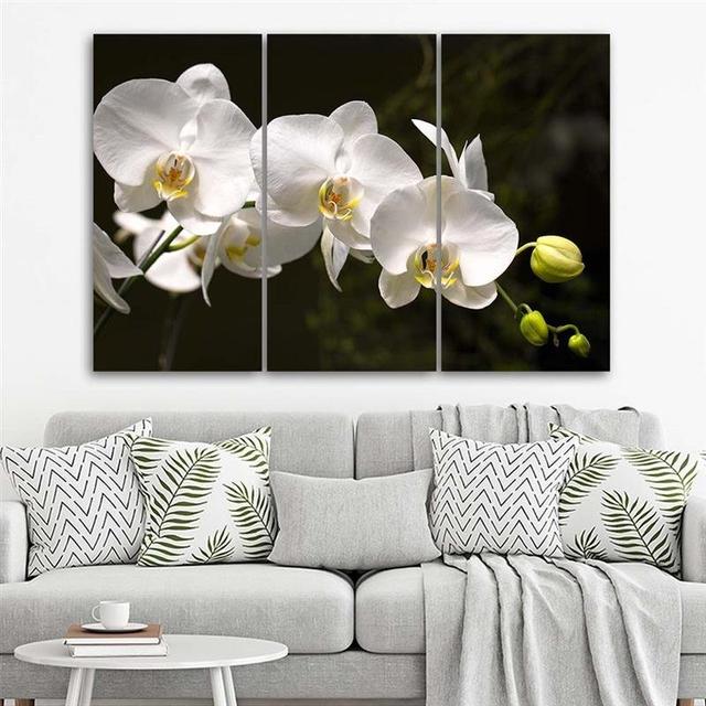 3-tlg. Leinwandbilder-Set White Orchid World Menagerie Größe: 80 cm H x 120 cm B on Productcaster.