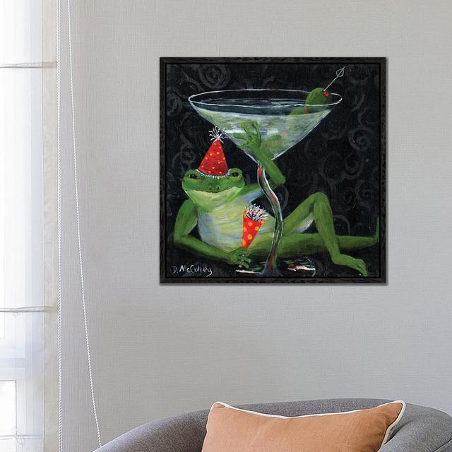 Toadally Under Glass by Debbie McCulley - Gallery-Wrapped Canvas Giclée on Canvas Happy Larry Size: 66.04cm H x 66.04cm W, Format: Black Floater Frame on Productcaster.