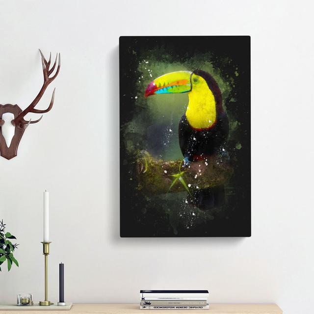 Resting Toucan - Wrapped Canvas Painting Print East Urban Home Size: 50cm H x 35cm W x 3cm D on Productcaster.