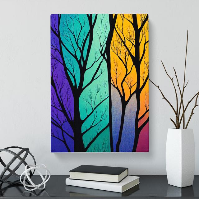 Abstract Tree Colours Vol.9 - Wrapped Canvas Graphic Art George Oliver Size: 60cm H x 40cm W x 3cm D on Productcaster.