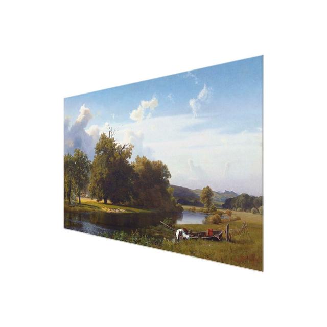 'River Landscape, Westphalia' Painting on Glass East Urban Home Size: 60 cm H x 90 cm W on Productcaster.