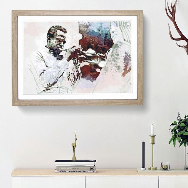 Miles Davis in Abstract - Picture Frame Painting Print on MDF East Urban Home Frame Option: Oak Framed, Size: 27cm H x 36cm W x 2cm D on Productcaster.