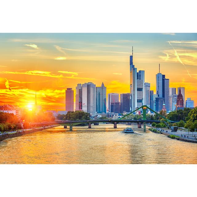 Crestover Frankfurt At Sunset by Sborisov - Wrapped Canvas Print Latitude Run Size: 51cm H x 76cm W x 3.8cm D on Productcaster.