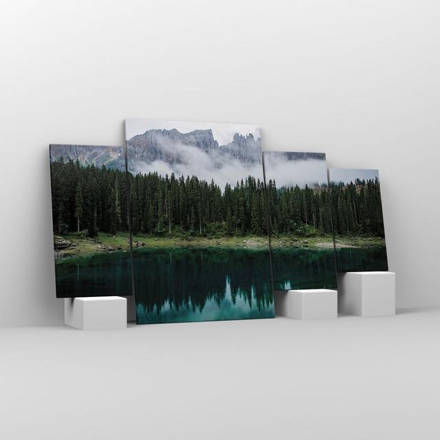 Landscape Mountains Clouds - 4 Piece Wrapped Canvas Photograph Union Rustic Size: 90cm H x 160cm W x 1.8cm D on Productcaster.