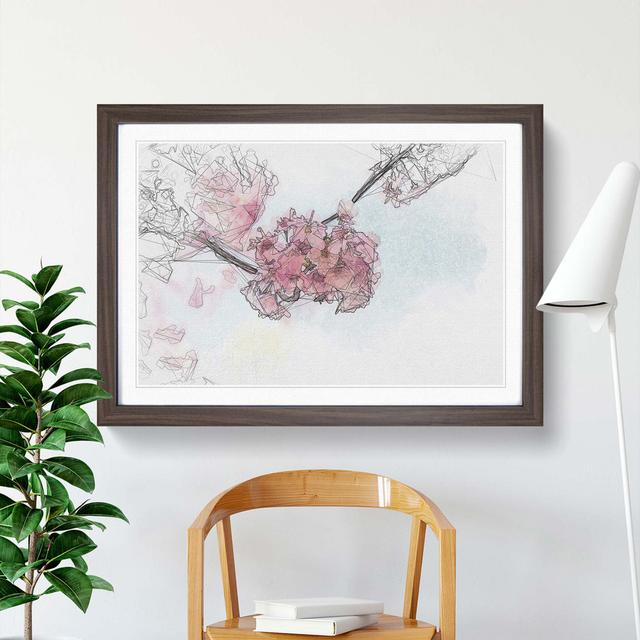 Pink Sakura Blossom Tree in Bloom - Picture Frame Graphic Art Print East Urban Home Size: 35cm H x 50cm W x 2cm D, Frame Option: Walnut on Productcaster.