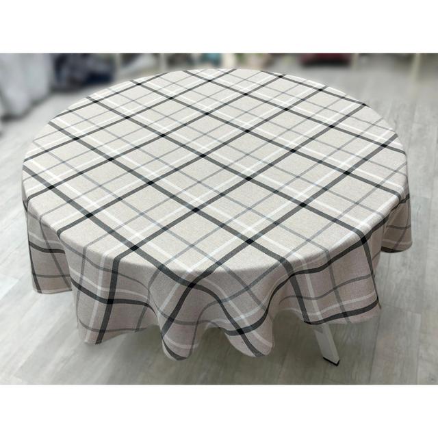 Abydos Polyester CHECKED Round Table Cloth Brambly Cottage Colour: Grey on Productcaster.