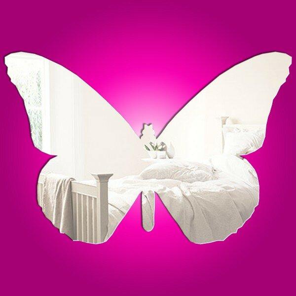 Plain Butterfly Accent Mirror Zoomie Kids Size: 10 cm H x 15 cm W x 0.3 cm D on Productcaster.