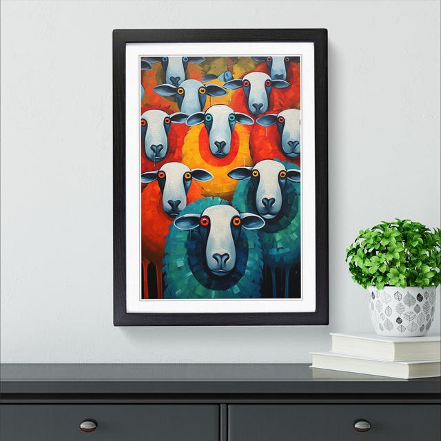 Sheep Expressionism Big Box Art Size: 64cm H x 46cm W x 2cm D, Frame Colour: Black on Productcaster.