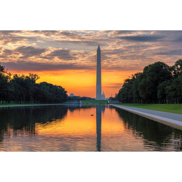 Garnes Washington Monument at Sunrise - Wrapped Canvas Photograph House of Hampton Size: 61cm H x 91cm W x 3.8cm D on Productcaster.