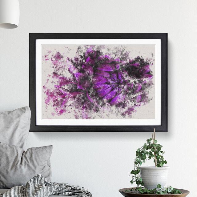 Purple Flower Vol.1 - Picture Frame Graphic Art on Wood East Urban Home Size: 65cm H x 90cm W x 2cm D, Frame Option: Black Framed on Productcaster.