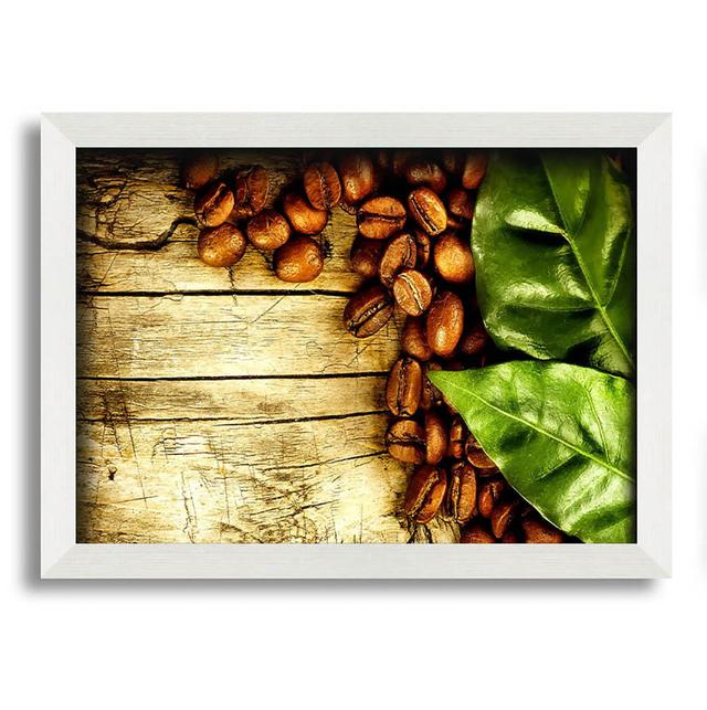 Coffee Beans and Leaves - Single Picture Frame Art Prints Brayden Studio Size: 29.7cm H x 42cm W on Productcaster.