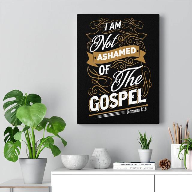 The Gospel Romans 1:16 - Wrapped Canvas Print Blue Elephant Size: 41cm H x 30cm W on Productcaster.