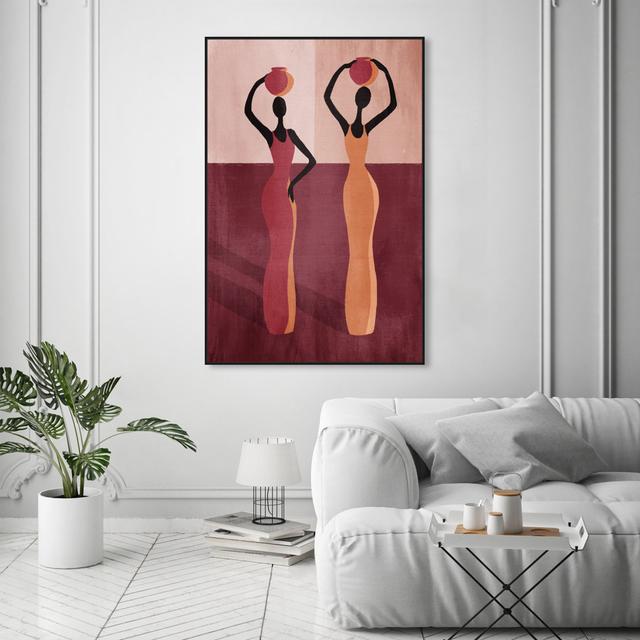 Abstract Colorful Fashion Females by Oliver Gal - Wrapped Canvas Painting Oliver Gal Format: Black Framed, Size: 137.16cm H x 91.44cm W on Productcaster.