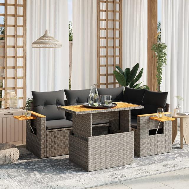 4-Sitzer Lounge-Set aus Polyrattan mit Polster DEvidaxl on Productcaster.