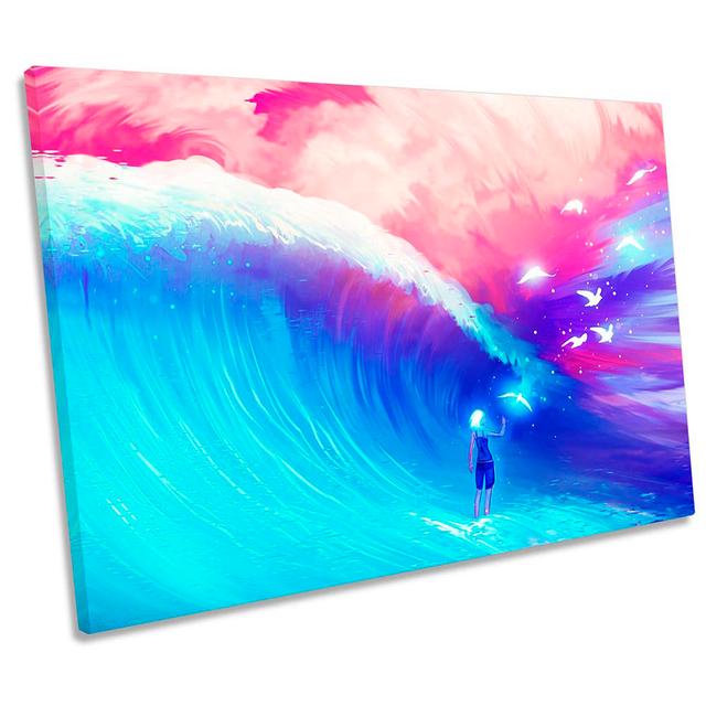 Surf Angel Doves Modern - Wrapped Canvas Print Metro Lane Size: 40.6cm H x 61cm W x 2cm D on Productcaster.