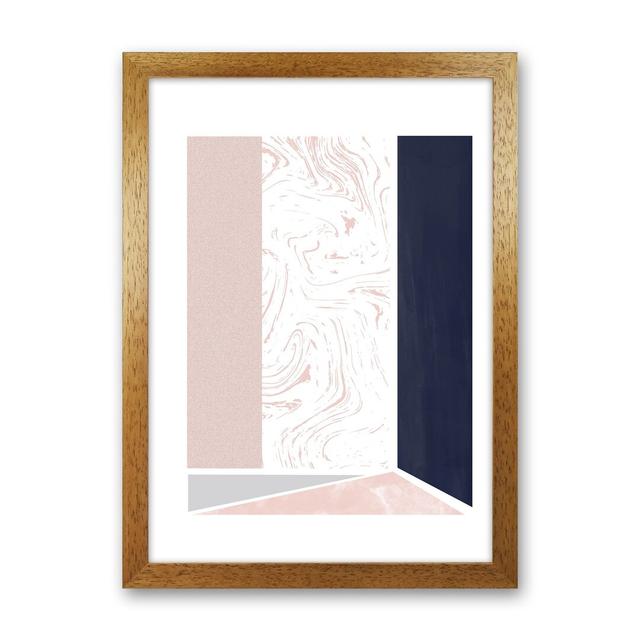 Navy And Marble Pink 2 Art Print By Pixy Paper A4 / Canvas Ivy Bronx Format: Oak Framed, Size: 59.4cm H x 42cm W x 3cm D on Productcaster.