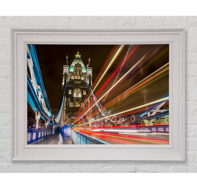 Tower Bridge Speed Of Light 1 Framed Print Ebern Designs Size: 59.7cm H x 84.1cm W on Productcaster.